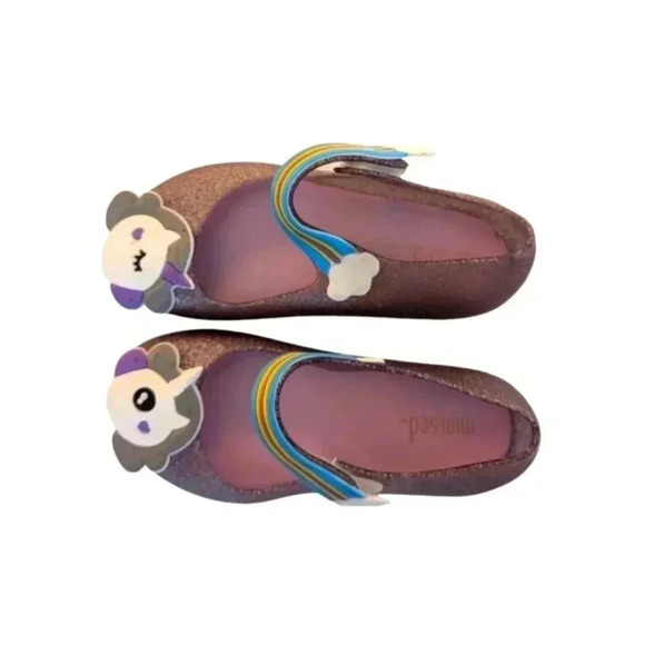 Mini Sed Mary Jane Toddler Girls' Unicorn Glitter Jelly Shoes Sizes 11.5 Purple - Picture 1 of 7